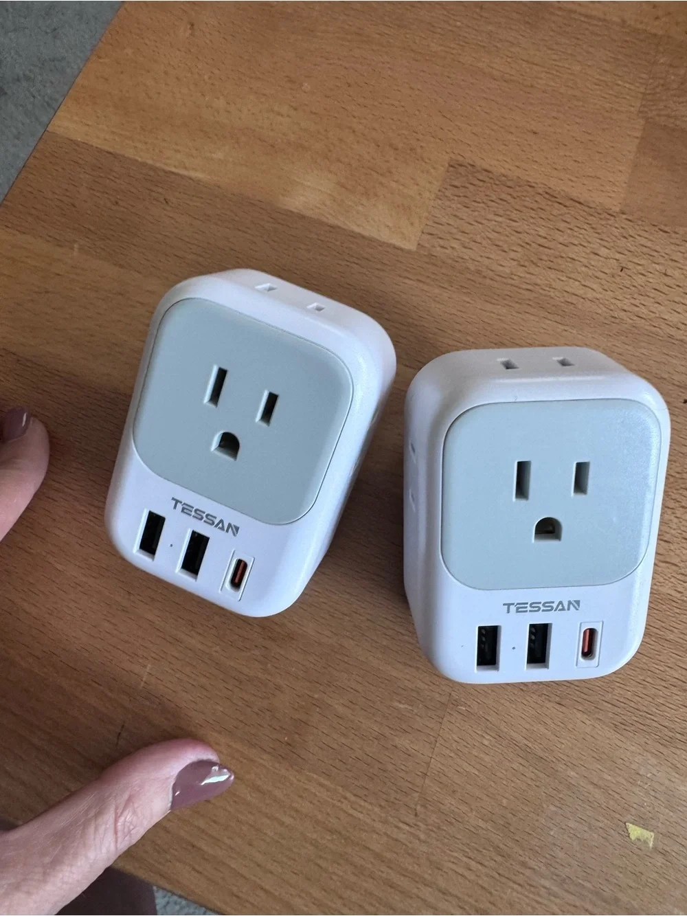 EUROPEAN Adapter USB Wall Charger Outlet with 3 USB Ports (Pack of 2)